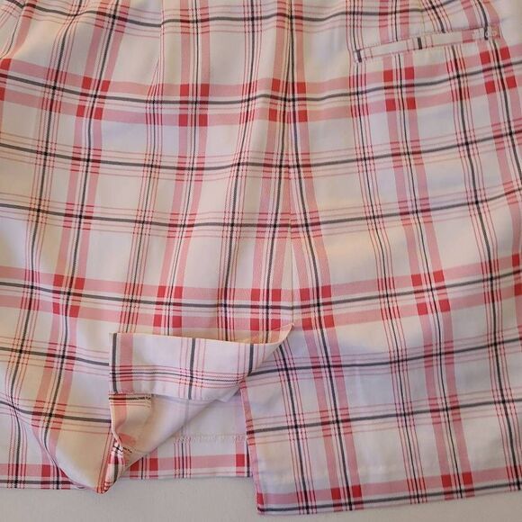 Izod XFG Womens Active Checker Slit Back Pink White Black Mini Skirt Skort Sz 6 - Picture 6 of 15